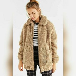 Light Before Dark Oversized Sherpa Zip-Up Jacket